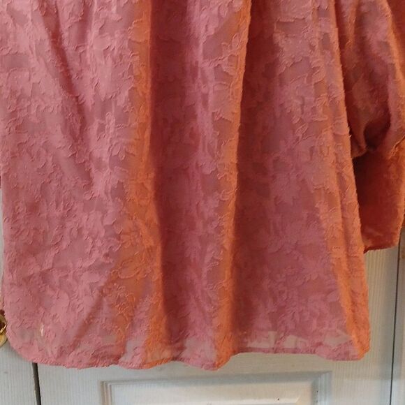 LC Lauren Conrad salmon color peasant top blouse  Sz 3X - Picture 2 of 5